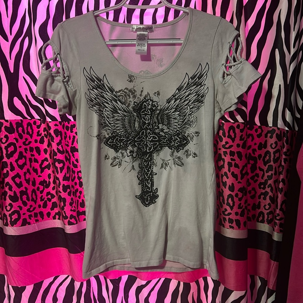 Affliction style rhinestone shirt